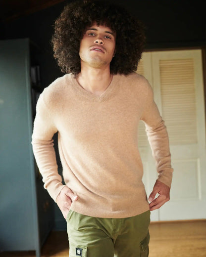Mongolian Cashmere V-Neck Sweater