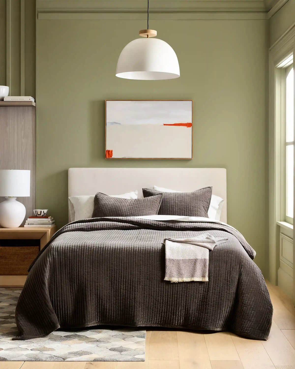 Cotton Velvet Vertical Channel Quilt