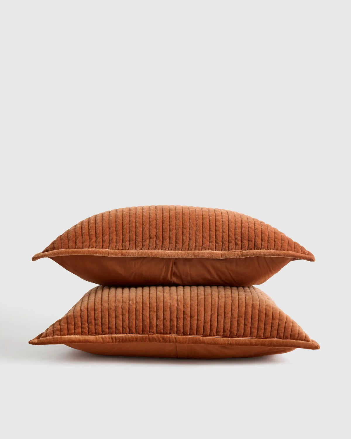Cotton Velvet Narrow Channel Quilted Sham Set