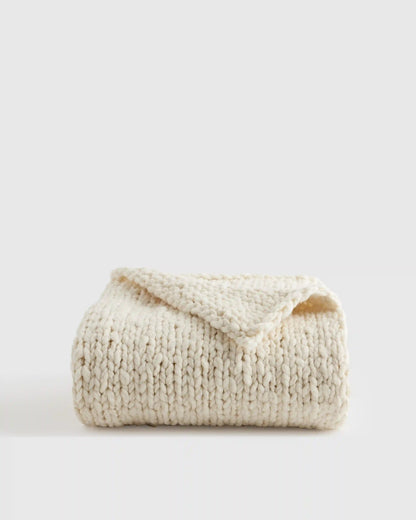 Chunky Hand Knit Wool Throw