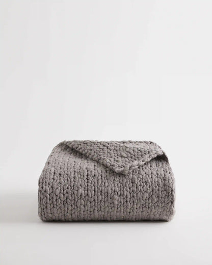 Chunky Hand Knit Wool Throw