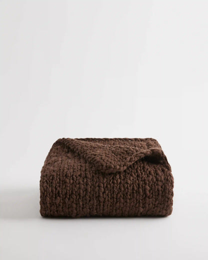 Chunky Hand Knit Wool Throw