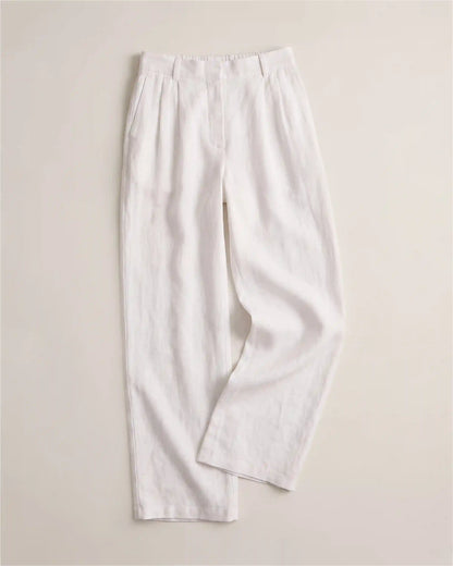 100% European Linen Pleated Trouser