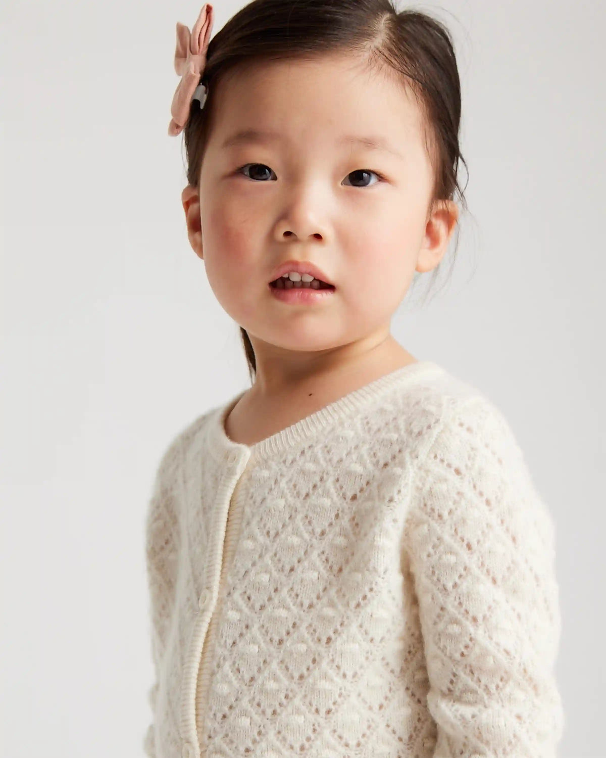 Washable Cashmere Pointelle Cardigan