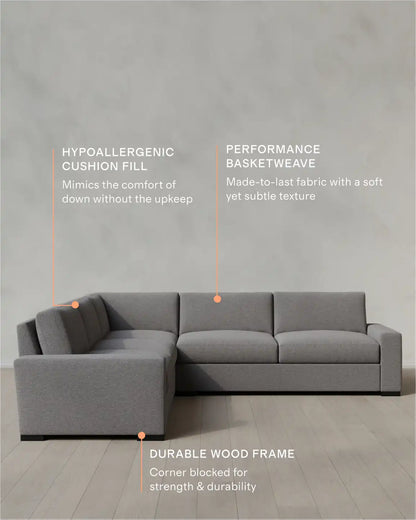Stillman L Sectional in Performance Basketweave