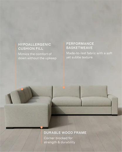 Stillman L Sectional in Performance Basketweave
