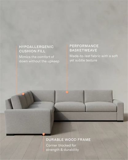 Stillman L Sectional in Performance Basketweave