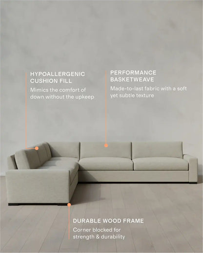 Stillman L Sectional in Performance Basketweave