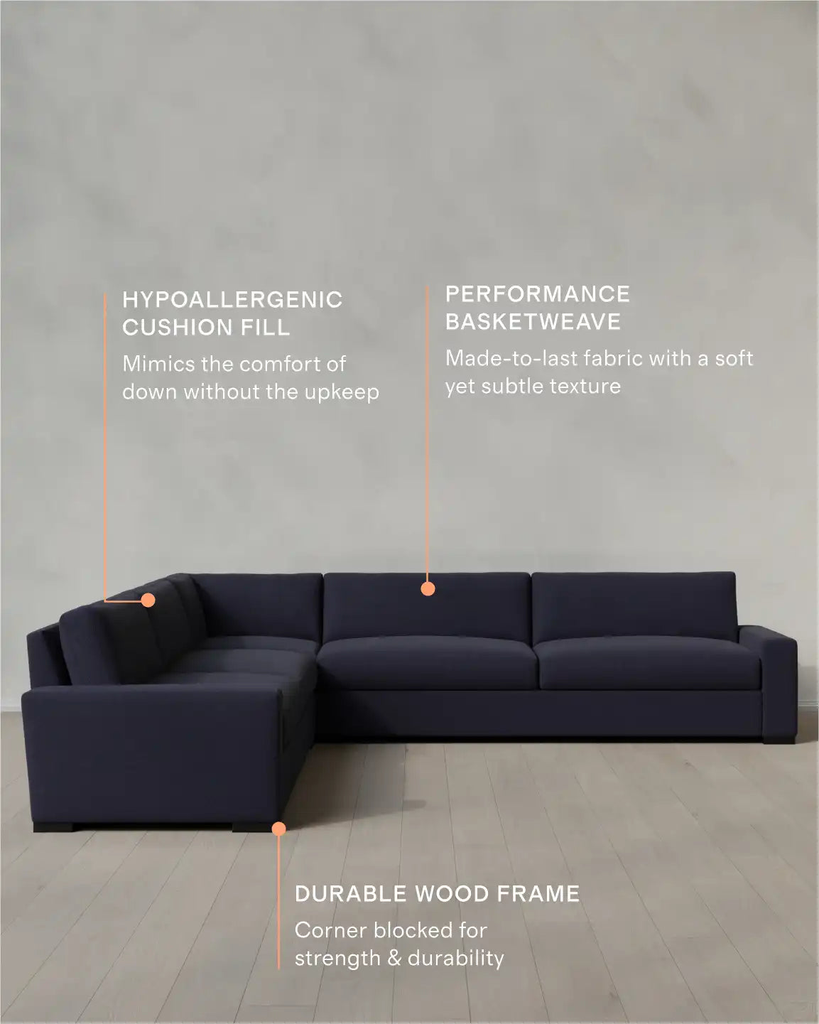 Stillman L Sectional in Performance Basketweave