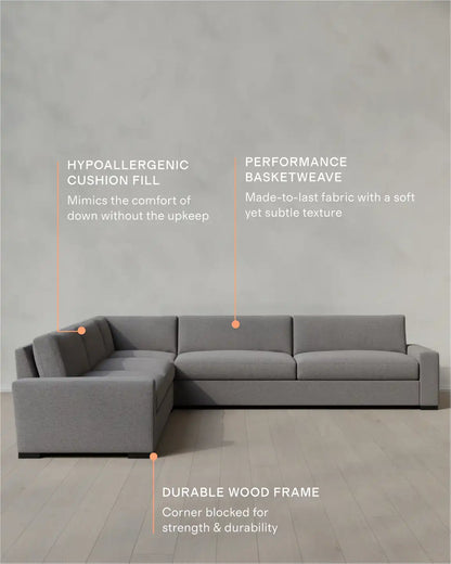 Stillman L Sectional in Performance Basketweave