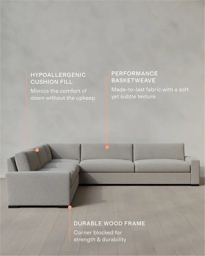 Stillman L Sectional in Performance Basketweave
