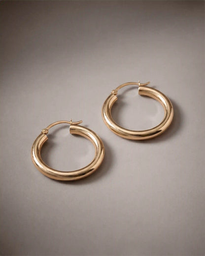 14K Gold 4mm Tube Hoops