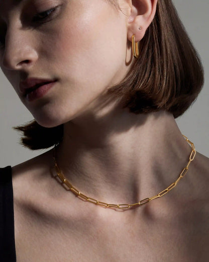 14K Gold Paperclip Chain Necklace - 4.4mm