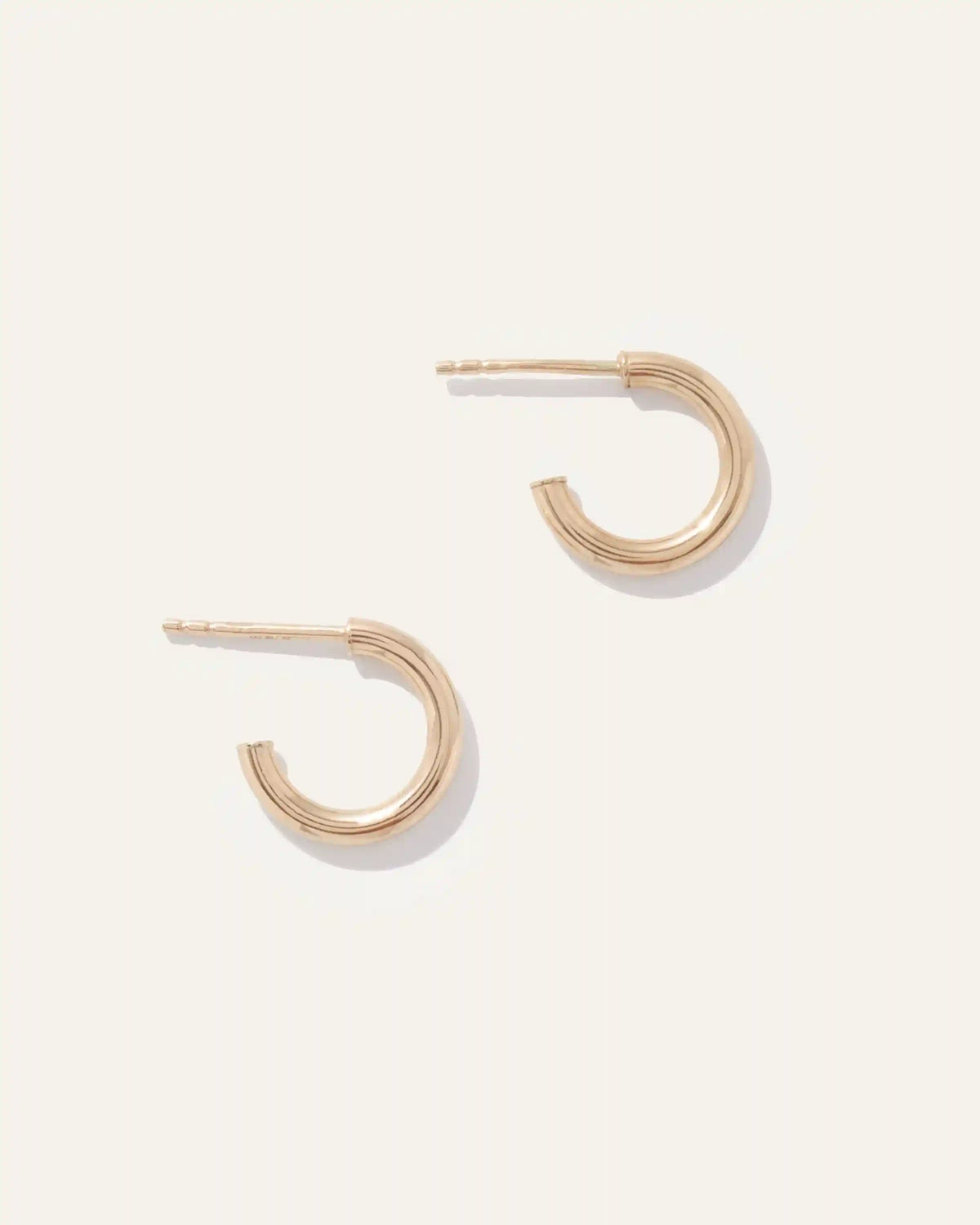 14K Gold Half Huggie Hoops