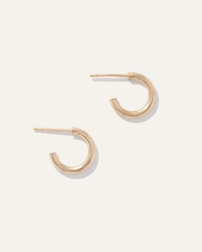 14K Gold Half Huggie Hoops