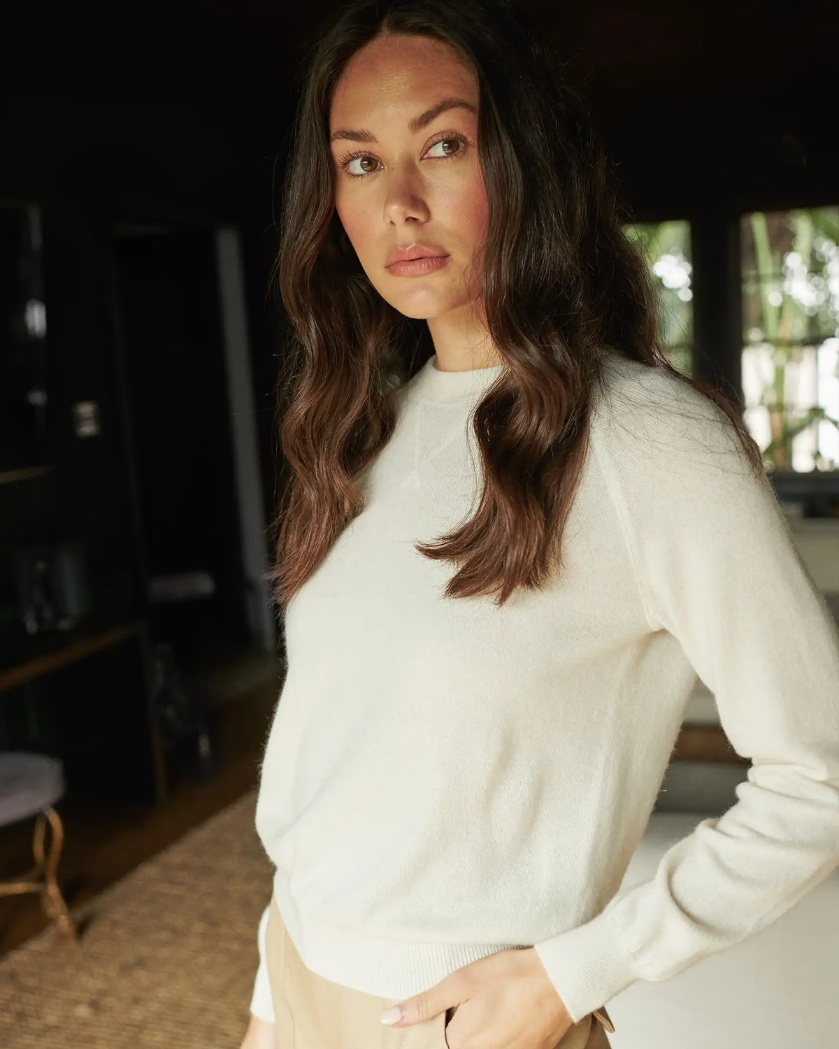 Mongolian Shrunken Cashmere Sweatshirt