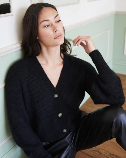 Baby Alpaca-Wool Cropped Cardigan