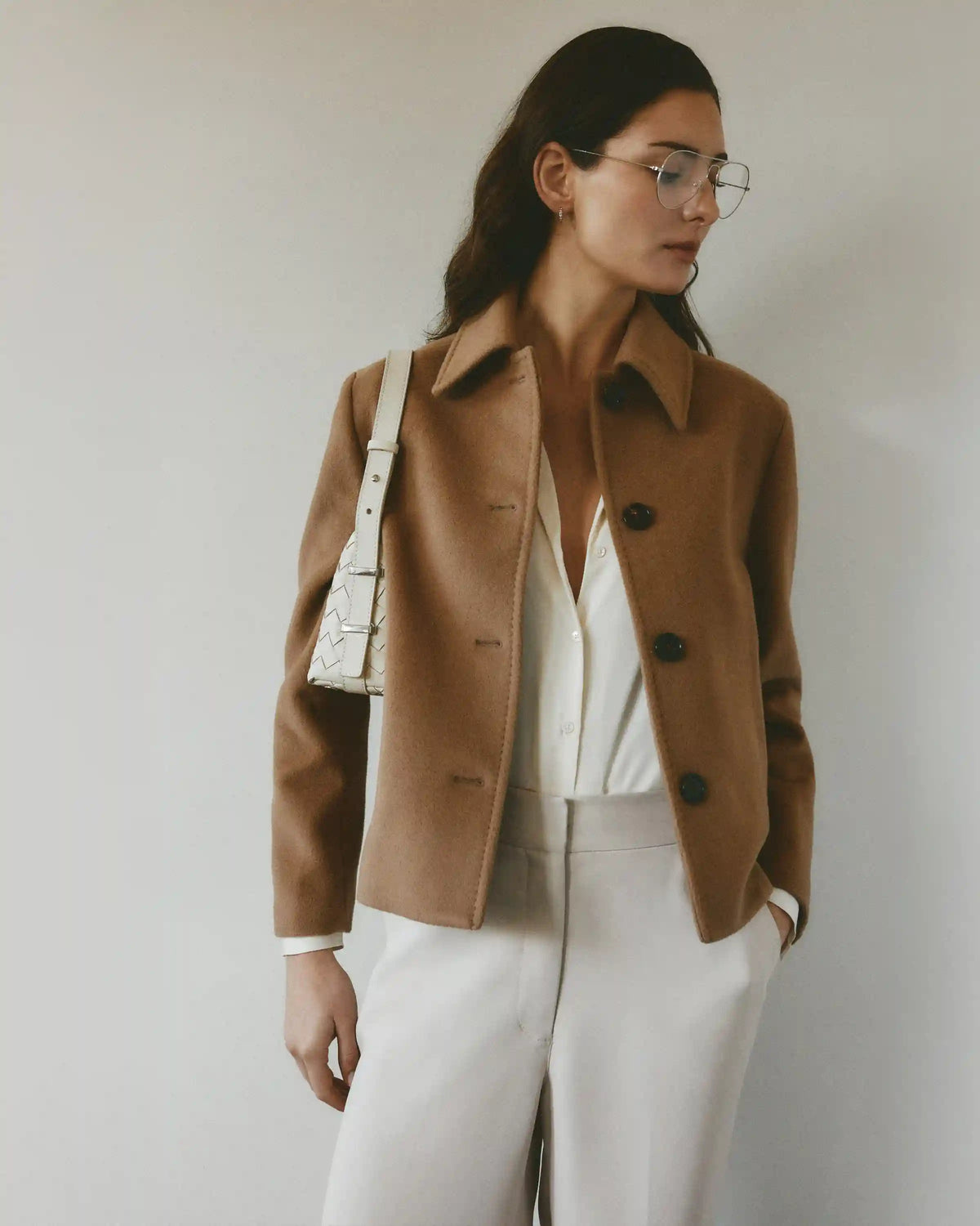 Washable Stretch Silk Notch Collar Blouse
