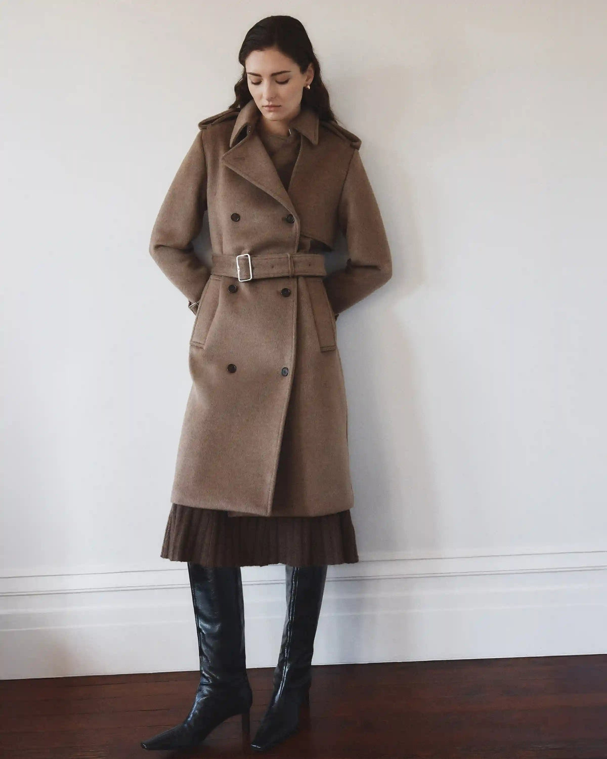 100% Mongolian Cashmere Trench Coat