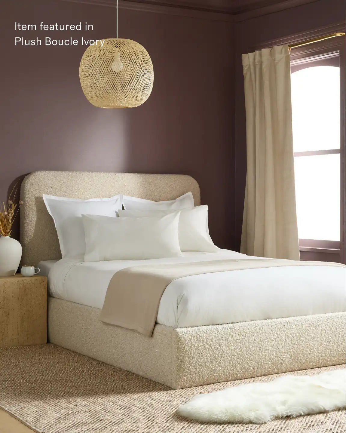 Plush Boucle Curved Bed