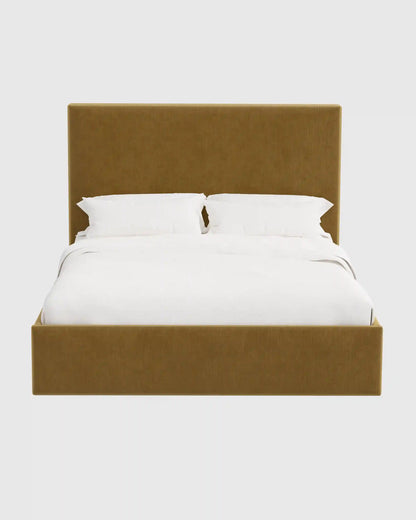 Square Bed in Performance Velvet