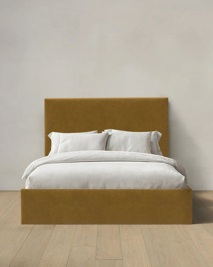 Square Bed in Performance Velvet