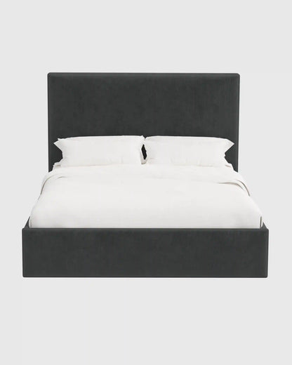 Square Bed in Performance Velvet