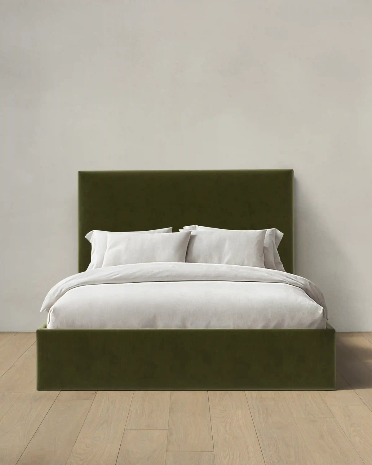 Square Bed in Performance Velvet