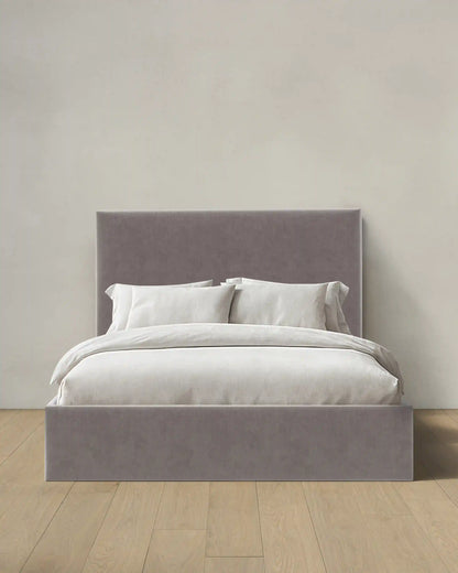 Square Bed in Performance Velvet