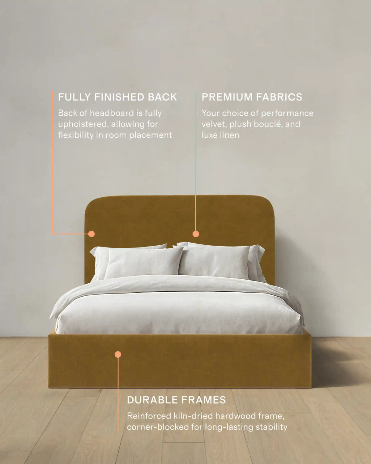 Curved Bed in Performance Velvet