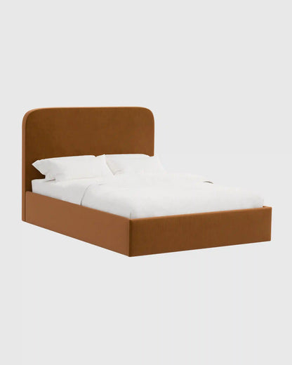 Curved Bed in Performance Velvet