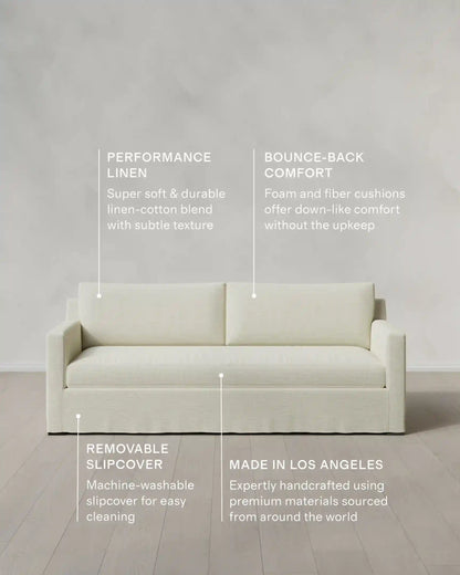 Ellery Slipcover Sofa in Performance Linen