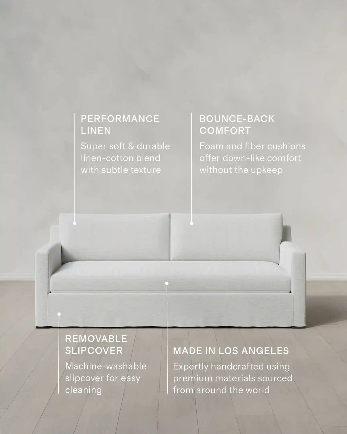 Ellery Slipcover Sofa in Performance Linen