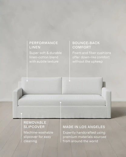 Ellery Slipcover Sofa in Performance Linen