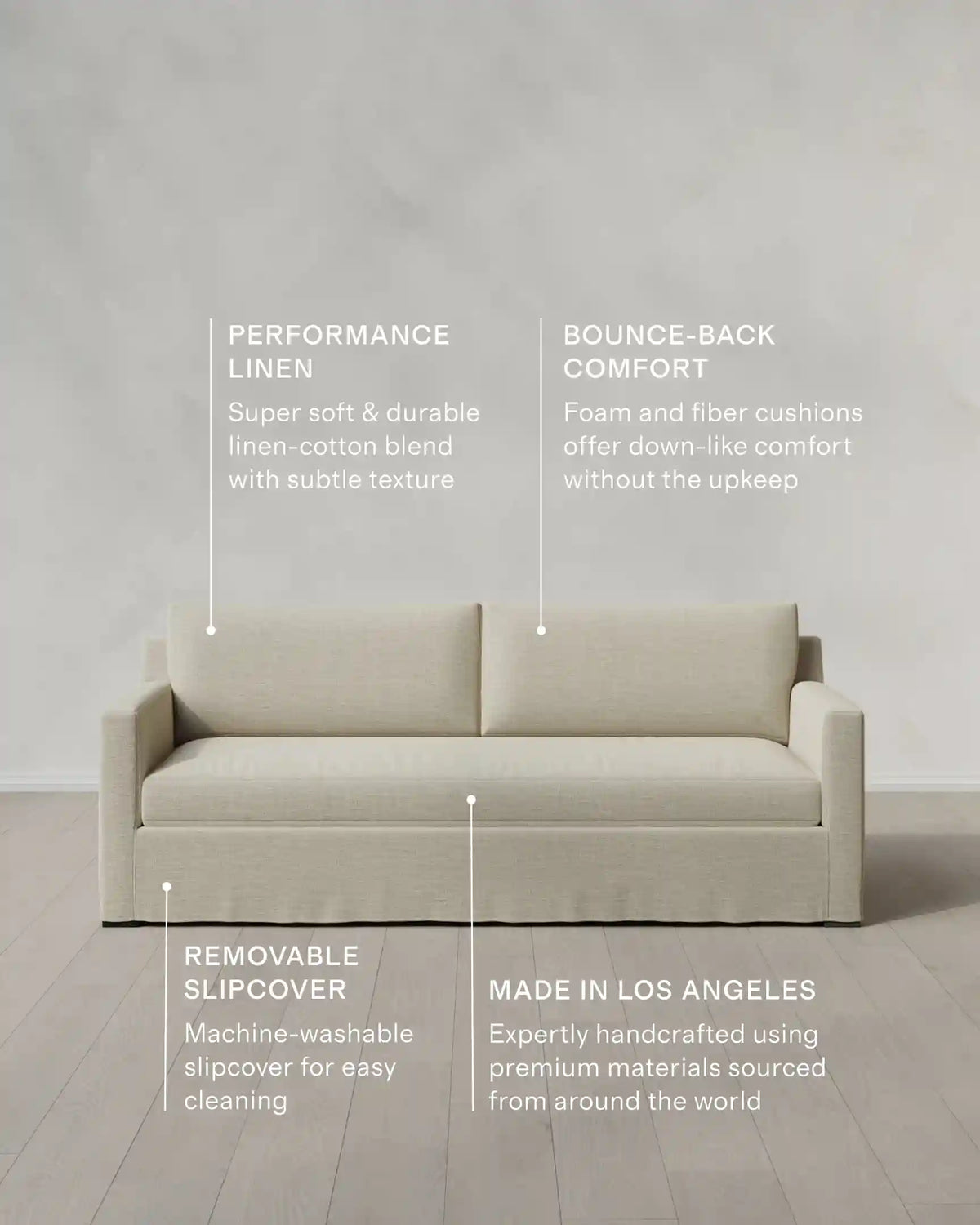 Ellery Slipcover Sofa in Performance Linen