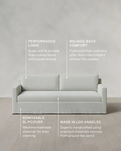 Ellery Slipcover Sofa in Performance Linen