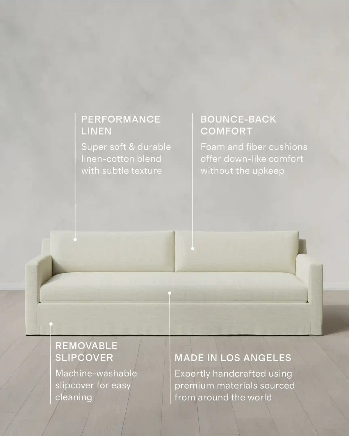 Ellery Slipcover Sofa in Performance Linen