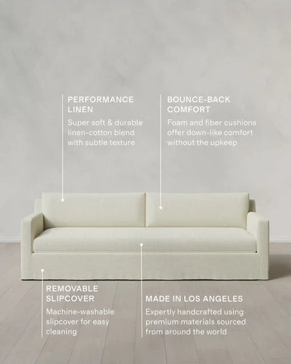 Ellery Slipcover Sofa in Performance Linen