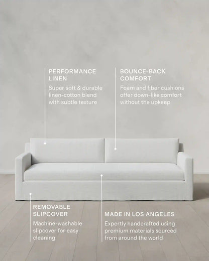 Ellery Slipcover Sofa in Performance Linen