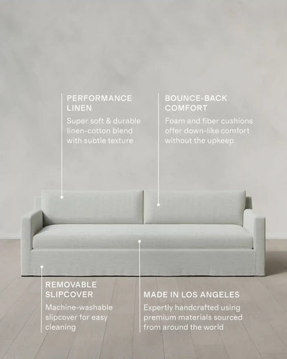 Ellery Slipcover Sofa in Performance Linen