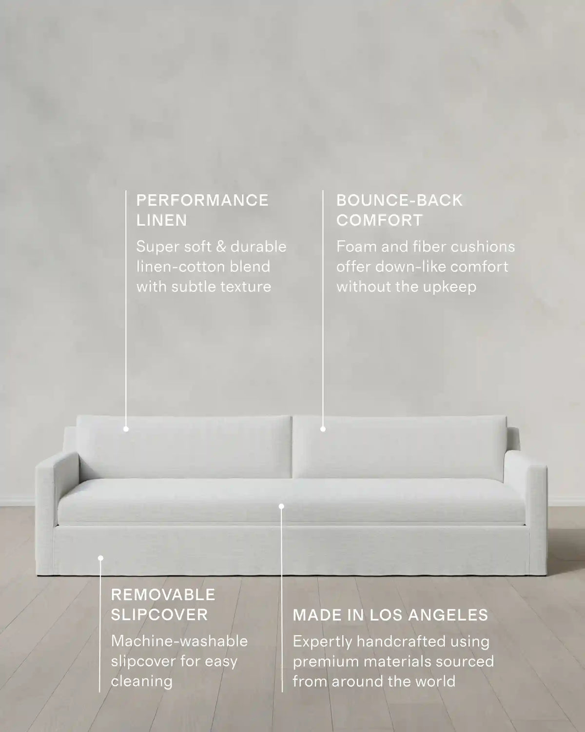 Ellery Slipcover Sofa in Performance Linen