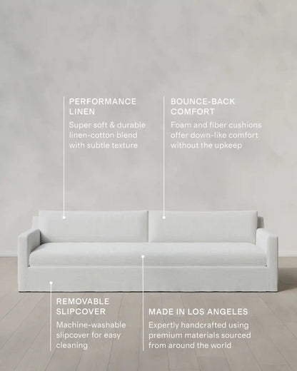 Ellery Slipcover Sofa in Performance Linen
