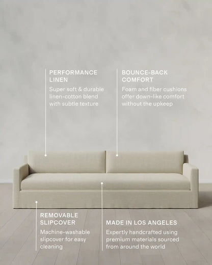 Ellery Slipcover Sofa in Performance Linen