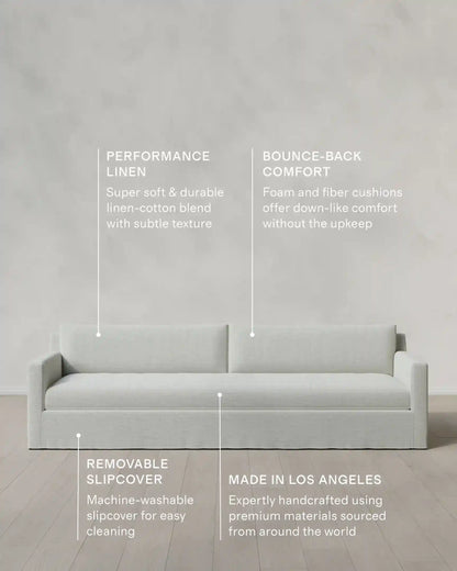 Ellery Slipcover Sofa in Performance Linen