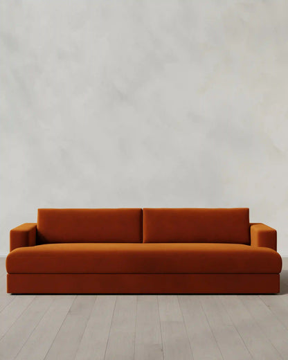Sierra Curved Arm Sofa in Performance Velvet