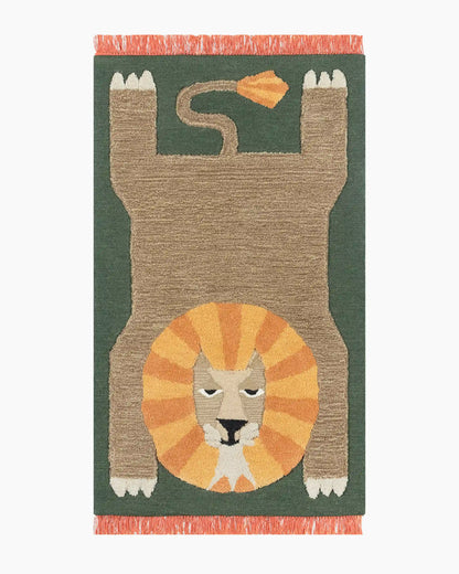Playful Animals Hand-Tufted Wool Rug