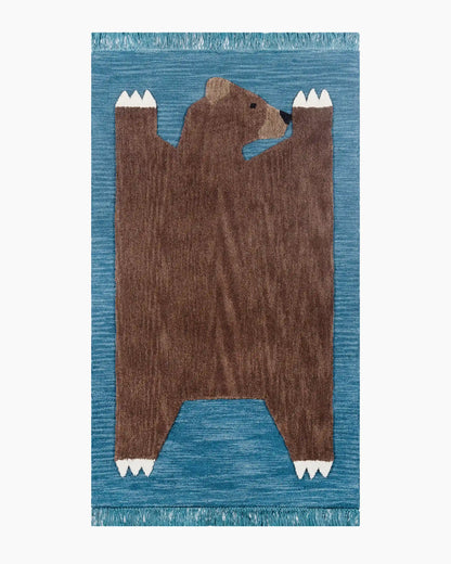 Playful Animals Hand-Tufted Wool Rug