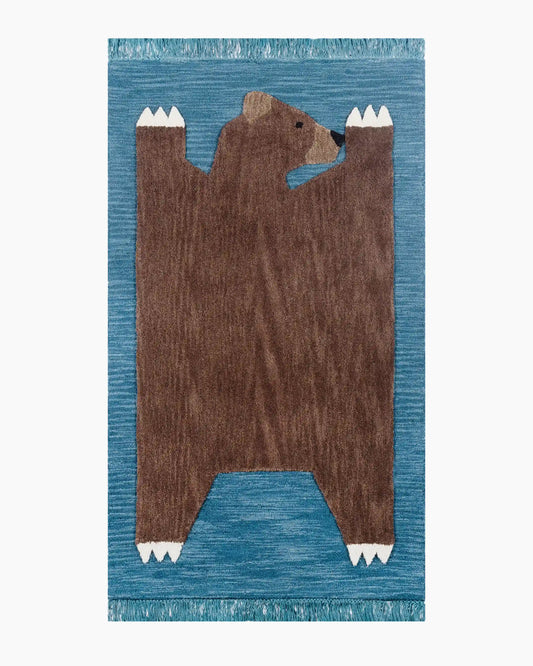 Playful Animals Hand-Tufted Wool Rug