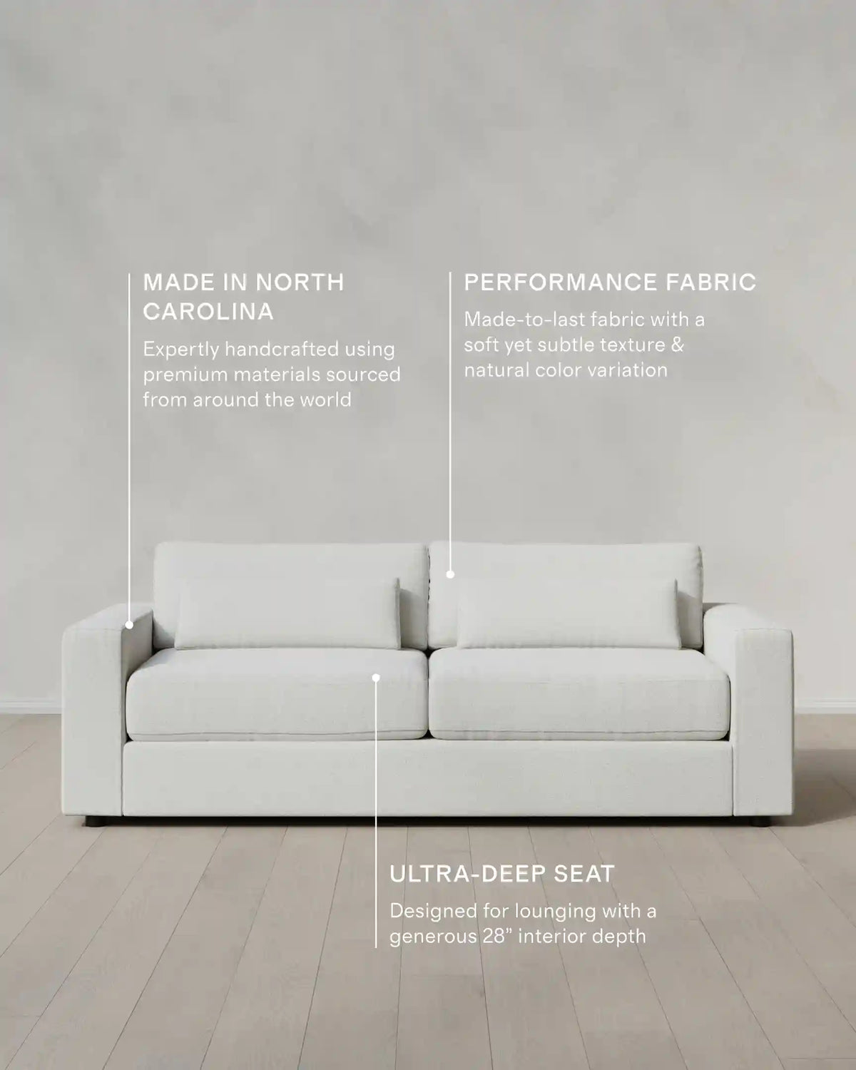 Ashford Deep Seat Sofa in Performance Basketweave
