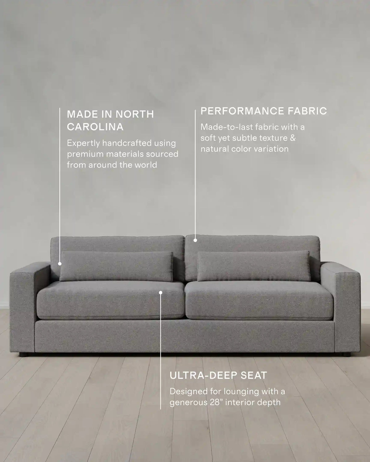 Ashford Deep Seat Sofa in Performance Basketweave